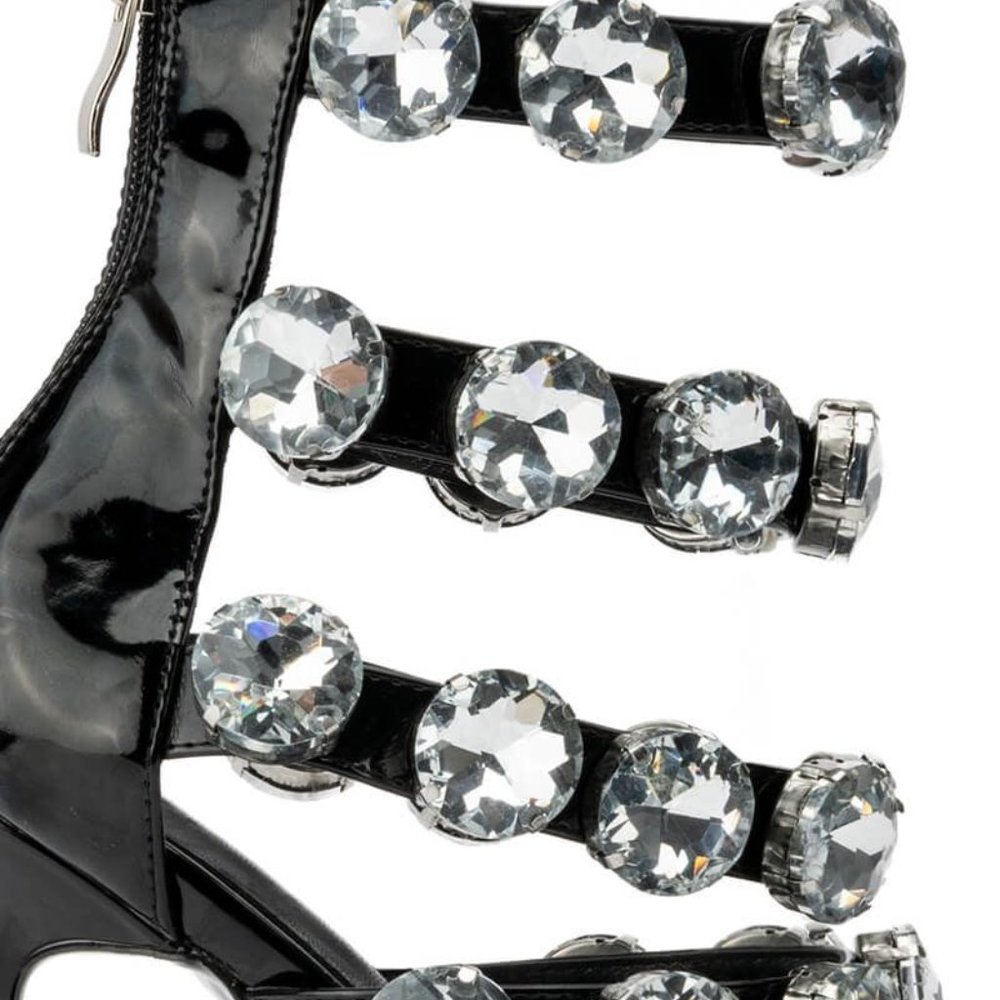 Xena Bubbles Of Ice Patent Leather Gladiator Stiletto Sandal SIZE 9 - Picture 5 of 5